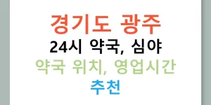 경기도 광주 24시 약국, 심야 약국 위치, 영업시간 추천
