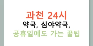 과천 24시 약국, 심야약국, 공휴일에도 가는 꿀팁