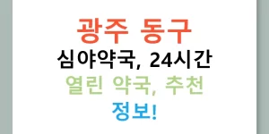 광주 동구 심야약국, 24시간 열린 약국, 추천 정보!