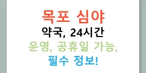 목포 심야 약국, 24시간 운영, 공휴일 가능, 필수 정보!