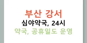 부산 강서 심야약국, 24시 약국, 공휴일도 운영