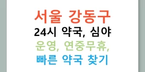 서울 강동구 24시 약국, 심야 운영, 연중무휴, 빠른 약국 찾기