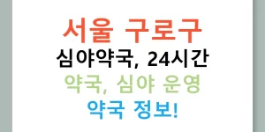 서울 구로구 심야약국, 24시간 약국, 심야 운영 약국 정보!