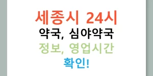 세종시 24시 약국, 심야약국 정보, 영업시간 확인!
