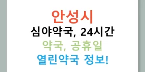 안성시 심야약국, 24시간 약국, 공휴일 열린약국 정보!