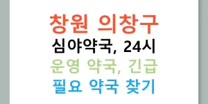 창원 의창구 심야약국, 24시 운영 약국, 긴급 필요 약국 찾기