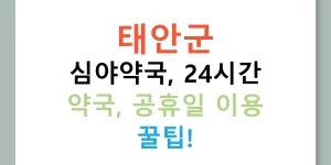태안군 심야약국, 24시간 약국, 공휴일 이용 꿀팁!