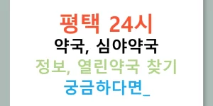 평택 24시 약국, 심야약국 정보, 열린약국 찾기 궁금하다면?