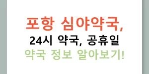 포항 심야약국, 24시 약국, 공휴일 약국 정보 알아보기!