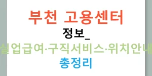 부천 고용센터 정보: 실업급여·구직서비스·위치안내 총정리