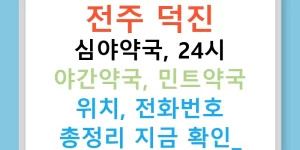 전주 덕진 심야약국, 24시 야간약국, 민트약국 위치, 전화번호 총정리 지금 확인!