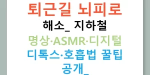 퇴근길 뇌피로 해소: 지하철 명상·ASMR·디지털 디톡스·호흡법 꿀팁 공개!