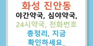 화성 진안동 야간약국, 심야약국, 24시약국, 전화번호 총정리, 지금 확인하세요!