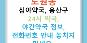 도원동 심야약국, 용산구 24시 약국, 야간약국 정보, 전화번호 안내 놓치지 마세요!